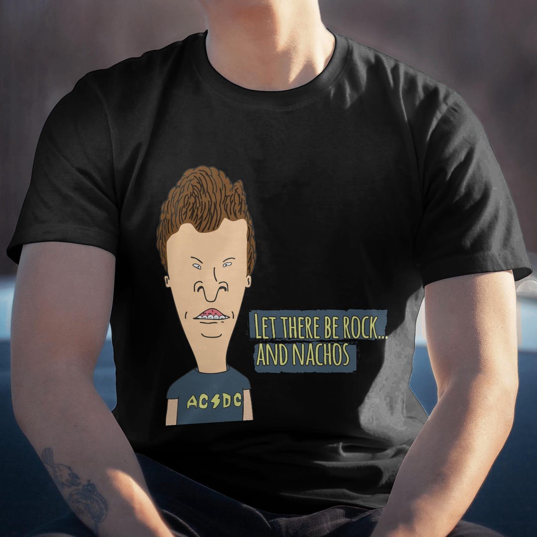 Butt-head Rock Parody T-shirt for Men | Funny AC/DC Nachos Tee | Gildan ...