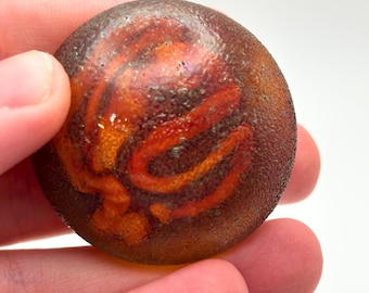 Ileus Worm – Handmade Borosilicate Glass Cabochon – Gothic Paperweight Decor