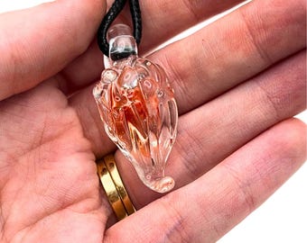 Sialoquent – Handmade Borosilicate Glass Pendant – Gothic Curiosity Accessory