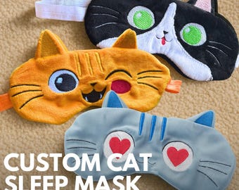 Cat Nap - Customizable Plush Minky Cat Ear Sleep Mask