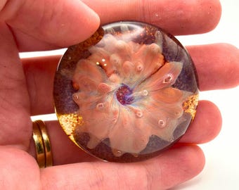 Flora Dermis – Handmade Borosilicate Glass Cabochon – Gothic Paperweight Decor