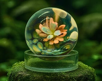 Murkflower - 19mm Handmade Glass Marble - Collectible Lampwork Borosilicate Art Glass Eye