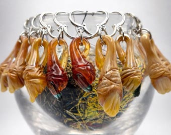 Handmade Glass Hoop Earrings | Collectible One of a Kind Lampwork Borosilicate Art Glass Sculpted Toes