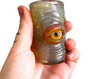 Second Sight – 1.75oz Color-Changing Handmade Borosilicate Shot Glass – Gothic Curiosity Decor
