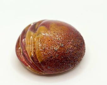 Molten Amber – Handmade Borosilicate Glass Cabochon – Gothic Paperweight Decor