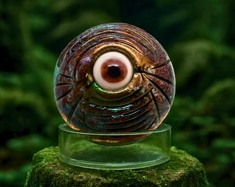 Undulating Spiral - 38mm Handmade Glass Marble - Collectible Lampwork Borosilicate Art Glass Eye