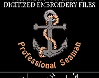 Professional Seaman - 18 Digitized Embroidery Design Files - Digital Download - Brother, Janome, Singer, Tajima