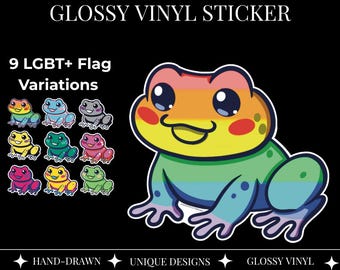 Biochemical Gay Frogs Sticker - Glossy Vinyl Decal, 2SLGBTQI+ Pride