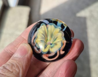 Blooming Tissue – Handmade Borosilicate Glass Cabochon – Gothic Paperweight Decor