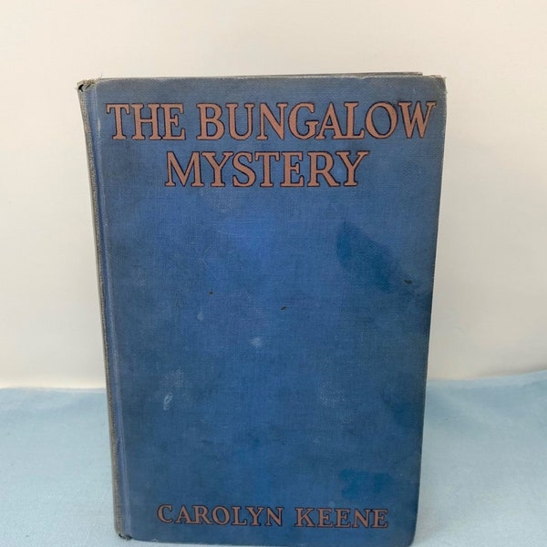 Nancy Drew EARLY EDITION 03 The Bungalow Mystery - Blue Cover with Blank Endpapers No Nancy Drew Silhouette on the Cover 4 Glossy Internals