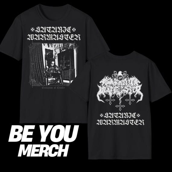 【VETEZE】25SS★ AubeA Drawing Atelier T-shirt Satanic Warmaster T-shirt - Exultation of Cruelty - Black