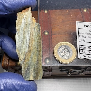 Fin sällsynt Hedenbergit Cape Ortano Ria Marina Elba Island Italien Naturliga kristaller mineraler dekor läkning mineralprover