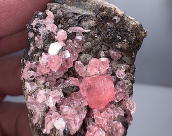 Rhodonite Natural mineral crystal specimen Brazil