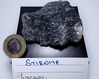 Stibnite Natural crystal mineral specimen Tuscany Italy