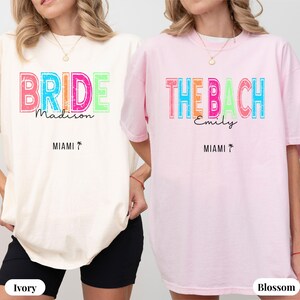 Miami Shirt, Personalized Bachelorette gifts, Girls Trip, Comfort Colors, Bridal Party Gift, Bachelorette Shirts, Bach Gifts, Party Shirts