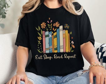 Buch-Liebhaber-Geschenke, Geschenk für Buchliebhaber, Leseratten-Geschenk, Buch-Hemd, Komfortfarben-Hemd, Lesehemd, Bibliothekargeschenk, Blumenhemd