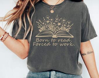Cadeaus voor boekenliefhebbers, cadeau voor boekenliefhebber, schoolse cadeaus, boekenshirt, shirt met comfortkleuren, leesshirt, cadeau bibliothecaris, boekenclubkleding