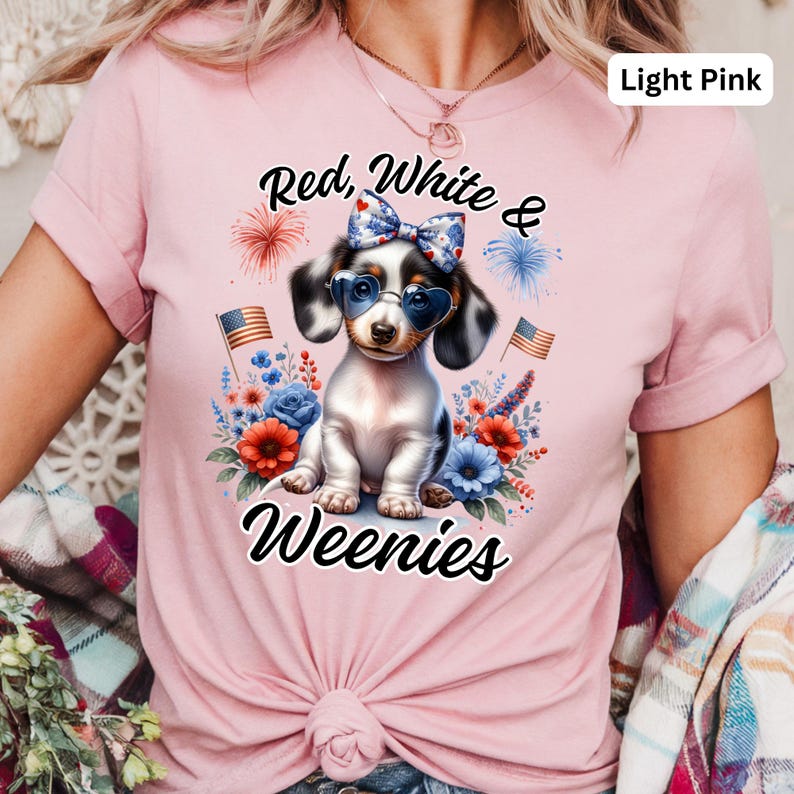 4th of July Dachshund Tee: Patriotic Weenie Dog Mom Shirt image 3
