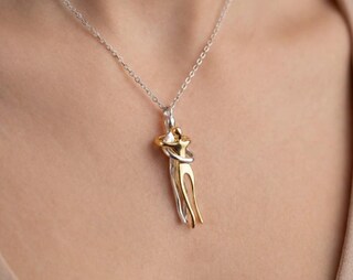 Collana Per Moglie A Doppio Cuore – Gioiello Placcato Argento Con Ciondolo Simbolo Amore Infinito – Regalo Per Anniversario, Natale, Festa Della Mamma