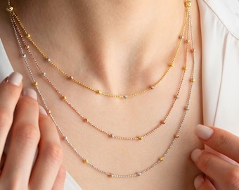 [Golden dew] 韓国ジュエリー☆18K☆Wisteria 3 Necklace kaitlin-clover-flower-