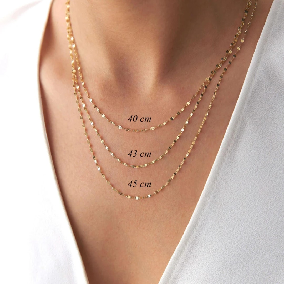 Collana Oro 14K Per Donna - Set Di 3 Collane Strati Con Pendenti CZ - Foto 2