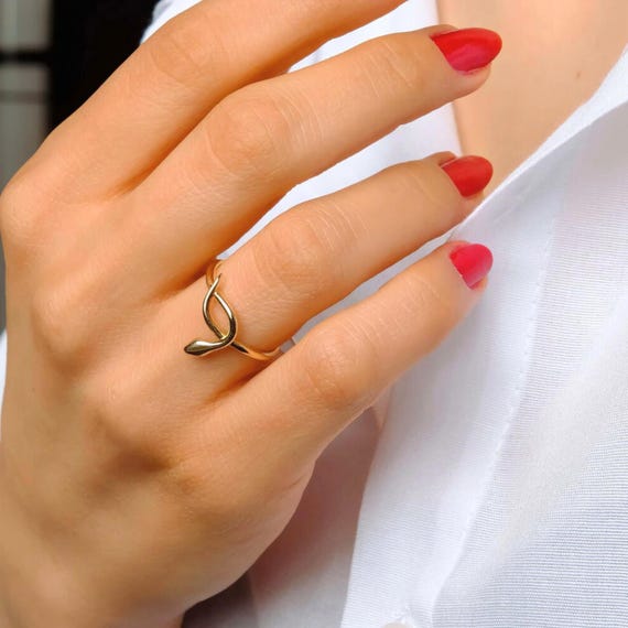 14K Solid Gold Snake Ring, Vintage Style Spiral Ring, Animal Jewelry, Serpent Rings for Best Friend, Antique Stackable Ring, Reptile Rings