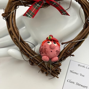 Haggis recién capturado con cinta escocesa y certificado de nacimiento personalizado. Regalos hechos a mano en Escocia, cena de Burns, regalo de clan escocés
