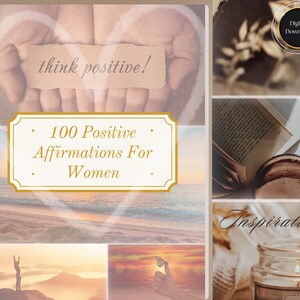 Digital Download 100 Positive Affirmations for Women, Daily Affirmations, Affirmation Cards, Self Love Affirmations, Motivational