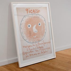 Picasso Wall Art Giclee Poster Maison de la Pensee Francais 1958-59 Pablo Picasso Salmon Orange Drawing Print French Art Madouro Art Print