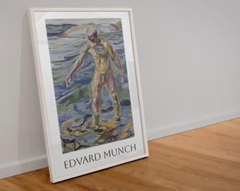 Edvard Munch Bathing Man 1918 Unframed Museum Quality Poster Art Print Living Room Office Decor Impressionist