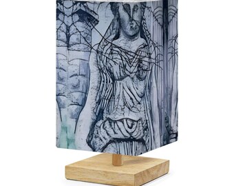 Roman Goddess Vintage Inspired Original Art Square Remote Control Table Lamp Desk Light Accent Home Decor Lamp