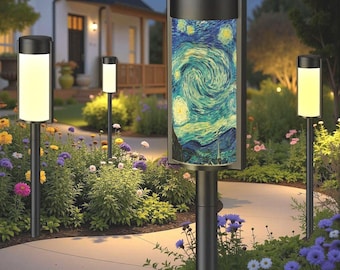 Van Gogh Starry Night Solar Garden Lights: Patio Decor Stake Lamps