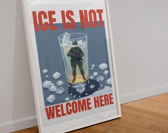 Anti ICE Protest Sign: No Kings Rally Poster (Digital Download)