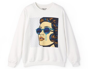 Unique Original Art Custom Sweatshirt Personalized Long Sleeve Top Retro Artsy Sweatshirt