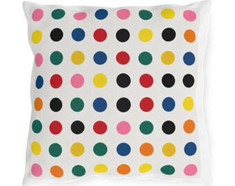 Polka Dot Multi-Color Outdoor Pillows Water Resistant Chair Cushions Pillow and Cover Waterproof Garden Backyard Furniture Balcony Pillows