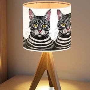 Cat Table Lamp Cat Art Light Cat Lover Gift Kids Room Light Bedroom Teen Bedroom Lamp Black Cat Lamp Funny Cat Decor Light Modern Nursery