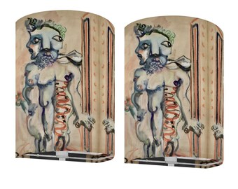 Abstract Art Mark Rothko Untitled 1940-41 Wireless Wall Sconces Set of Two Cordless Light Set Cloth Sconce Art Lover Home Decor Lamps