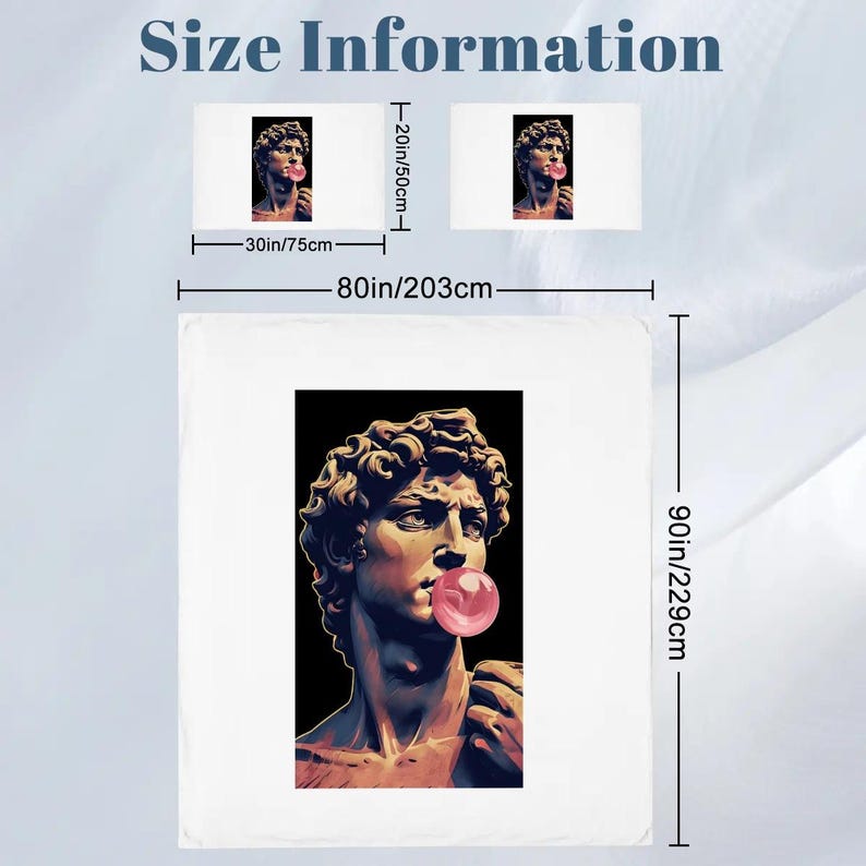 Juego de funda nórdica completa Michelangelo Bubble Gum: Ropa de cama pop art para adolescentes imagen 6