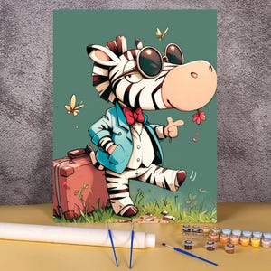 Dipingi con i numeri, pittura acrilica con meme di animali, arredamento moderno per la casa, kit di pittura fai da te, colorare con i numeri, arte murale alla moda, regalo personalizzato divertente