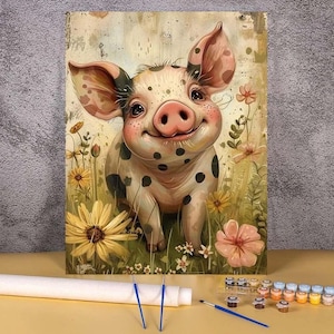 Pintura por números, retrato de animal, pintura acrílica, decoración encantadora para el hogar, kit de pintura DIY, colorear por números, arte mural colorido, regalo personalizado