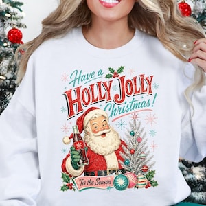 Pull de Noël humoristique, Sweat-shirt « Joyeuses fêtes », T-shirt de Noël effet vieilli, Sweat-shirt « Joyeux Noël », T-shirt humoristique pour les fêtes