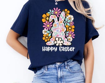 Happy Easter Shirt, Womens Easter Shirt, Rabbit Shirt, Bunny Shirt, Funny Easter Shirt, Easter Gift, Women t shirt, Kids easter t shirt