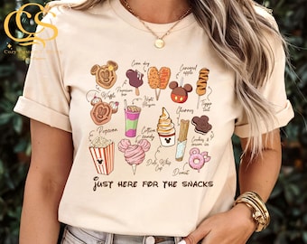 Just Here For The Snacks Shirt, Mickey And Friends T-Shirt,Disney Snacks Shirt,WDW Family Trip Tee,Disney Food Shirt,Kids funny shirt,trendy