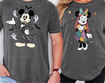 Comfort Colors® Disney Halloween Shirt, Mickey and Minnie Shirt, Jack and Sally Shirt, Spooky Season Shirt, Couple T-Shirt, Halloween Shirts