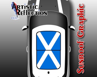 Scotland Flag - Nonwaving - Sunroof Graphic for MINI Cooper