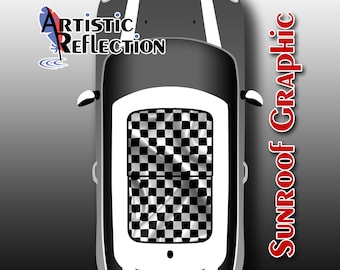 Checkered Flag - Waving - Sunroof Graphic for MINI Cooper