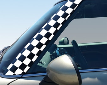 Checkered Flag A Pillar Graphics - Set of 2 Decals for MINI Cooper R50 R52 R53 R55 R56 R57 R58 R59 R60 R61 F54 F56 F57 F55 F60 F65 U25