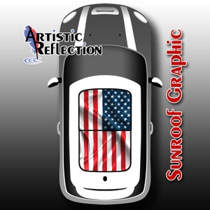 US Flag - Waving - Sunroof Graphic for MINI Cooper