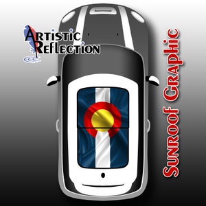 Colorado State Flag - Waving - Sunroof Graphic for MINI Cooper
