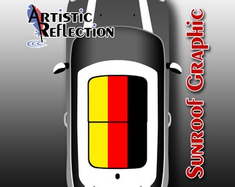 German Flag - Nonwaving - Sunroof Graphic for MINI Cooper